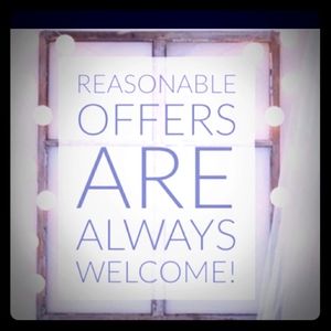 Reasonable offers welcome